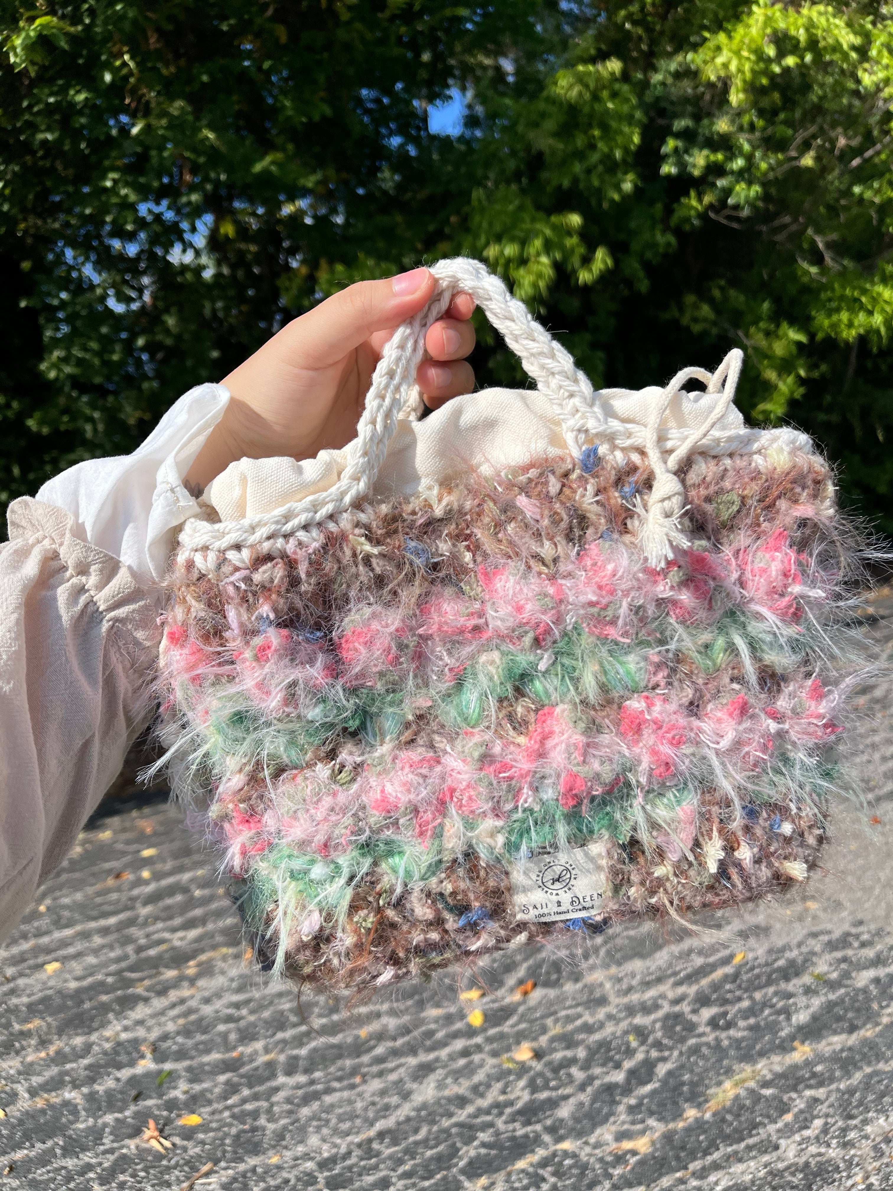 Fuzzy Flower Field Handbag