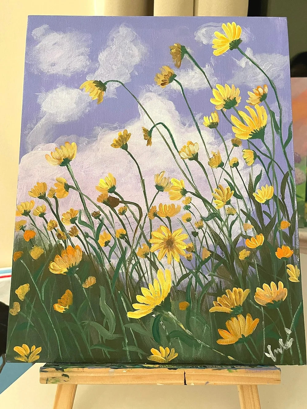 Little Flowers, 11x14 inch acrylic painting